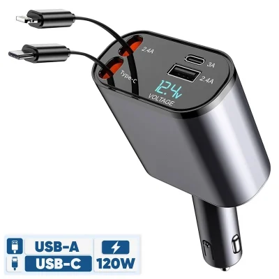 شارژر فندکی 120 وات مدل 4IN1